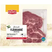 Fläskkarré Färsk Skivad med ben ca 500g Scan