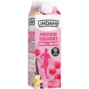 Proteinyoghurt Vanilj Hallon Laktosfri 2% 1000g Lindahls