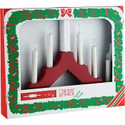 Adventsljusstake Röd Trä 7-ljus Konstsmide.