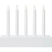 Batteriljusstake Vit 5L Lea Markslöjd.