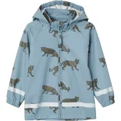 Regnjacka blå m tigrar 134/140 mywear.
