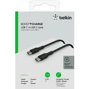 Laddkabel USB-C till USB-C 1m Svart.