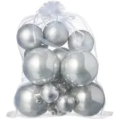 Julkulor 3 storlekar 18-p  Silver ICA.