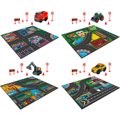 Lekmatta med bil Dickie Toys.