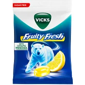 Halstablett Fruity Fresh Lemon & natural menthol sockerfri 72g Vicks