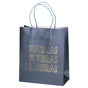 Presentpåse Hurra blå 19x22cm