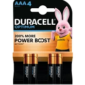 Batteri AAA 4-p Duracell Optimum