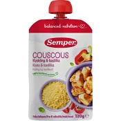 Barnmat Couscous/kyckling 6m RTE 120g Semper