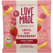 Linser, havre & jordgubbpuffar Eko 6m 20g Lovemade