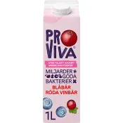 Fruktdryck Blåbär Röda vinbär Utan tillsatt socker 1l Proviva