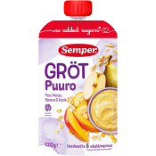 Gröt med päron, mango, banan & äpple 6m 120g Semper