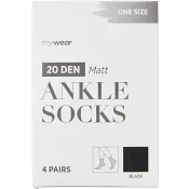 Ankelsocka 4p 20D svart onesize mywear
