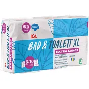 Toalettpapper Bad & toalett XL 6-p Miljömärkt ICA