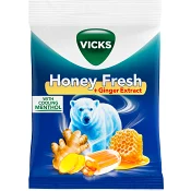 Halstablett Honey Fresh Ginger 72g Vicks