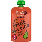 Fruktris med Persika & päron Från 4m Ekologisk 120g Ellas Kitchen