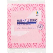 Hushållsduk 3-p Rosa Bandet ICA