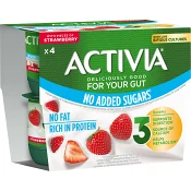 Yoghurt Jordgubb Ej tillsatt socker 0% 4-p 500g Activia