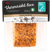 Lax i bit varmrökt svartpeppar 300g Miljömärkt ICA