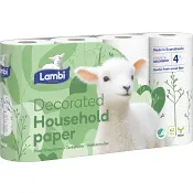Hushållspapper Decorated 4p Lambi