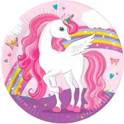 Tallrik Unicorn 23cm 8-p Decorata Party