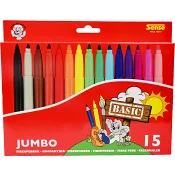 Fiberpennor Jumbo Basic 15p Sense