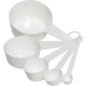 Måttsats 5 delar plast vit ICA