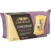 Cheddar medium mature 35% 500g Castello