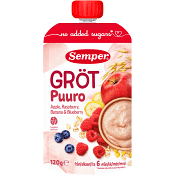 Gröt äpple, hallon, banan & blåbär 6m 120g Semper