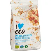 Müsli Naturell Ekologisk 750g ICA I love eco