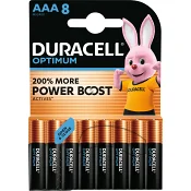 Batteri AAA 8-p Duracell Optimum