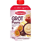 Barnmat Gröt passionsfrukt, äpple & banan 6m 120g Semper