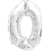 Folieballong Nr 0 Silver 35cm Happy Party