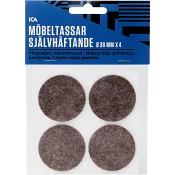 Möbeltassar självhäftande 38mm 4p Brun ICA