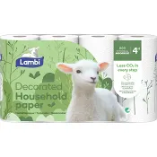 Hushållspapper Decorated 4p Lambi