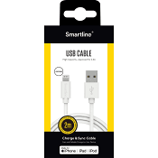 Lightningkabel 2m Vit Smartline