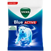 Halstablett Blue Active Strong sockerfri 72g Vicks