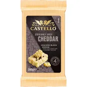 Cheddar svartpeppar lagrad 200g Castello