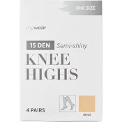 Knästrumpa 4p 15D beige onesize mywear