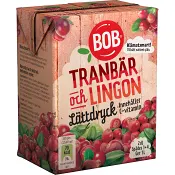 Lättdryck Lingon & tranbär Koncentrat 2dl BOB