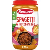 Spagetti & köttfärssås 1år 235g Semper
