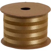 Organzaband randig guld 4 cm x 5m