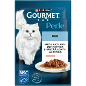 Kattmat Lax & Vit fisk 85g Gourmet Perle