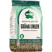 Gröna linser torkade 500g Sevan