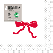 Servett 25cm Bow red 20-p ICA