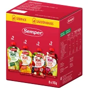 Barnmat Fruktmums variety box 6M 8-pack 880g Semper