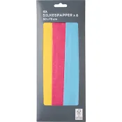 Silkespapper klara färger 6 ark 50 x 70 cm