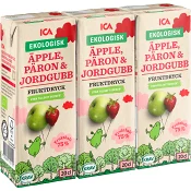 Fruktdryck Äpple päron & jordgubb 20cl 3-p ICA I love eco