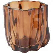 Ljuslykta Wave brun H8cm ICA