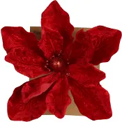 Magnolia röd 28cm på clip Festive