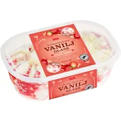 Vaniljglass med Jordgubbsås 900ml ICA